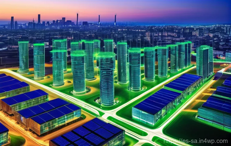 스마트 그리드와 전력망의 디지털화 - **Prompt 1: The Intelligent Energy Network's Digital Heartbeat**
    "A visually stunning and dynami...