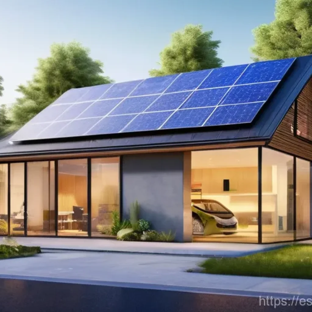 스마트 그리드와 국제 에너지 정책의 연관성 - **Prompt:** A vibrant, futuristic depiction of a "prosumer" home seamlessly integrated into a smart ...