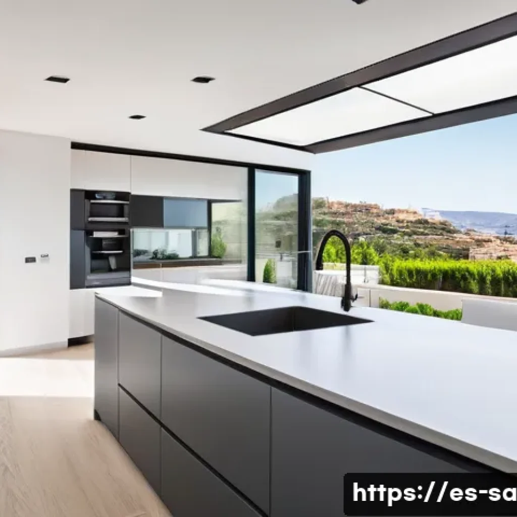 스마트 그리드와 재생 가능 에너지 통합 - A modern Spanish household equipped with a smart energy management system connected to rooftop solar...